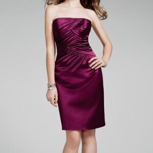 NEW Alfred Angelo Berry 7231 Purple Sweetheart Strapless Bridesmaid Dress 12